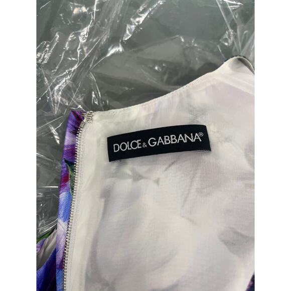 Dolce & Gabbana Purple Anemone Floral Silk Sleeveless Mini Dress 40 S - Picture 6 of 6